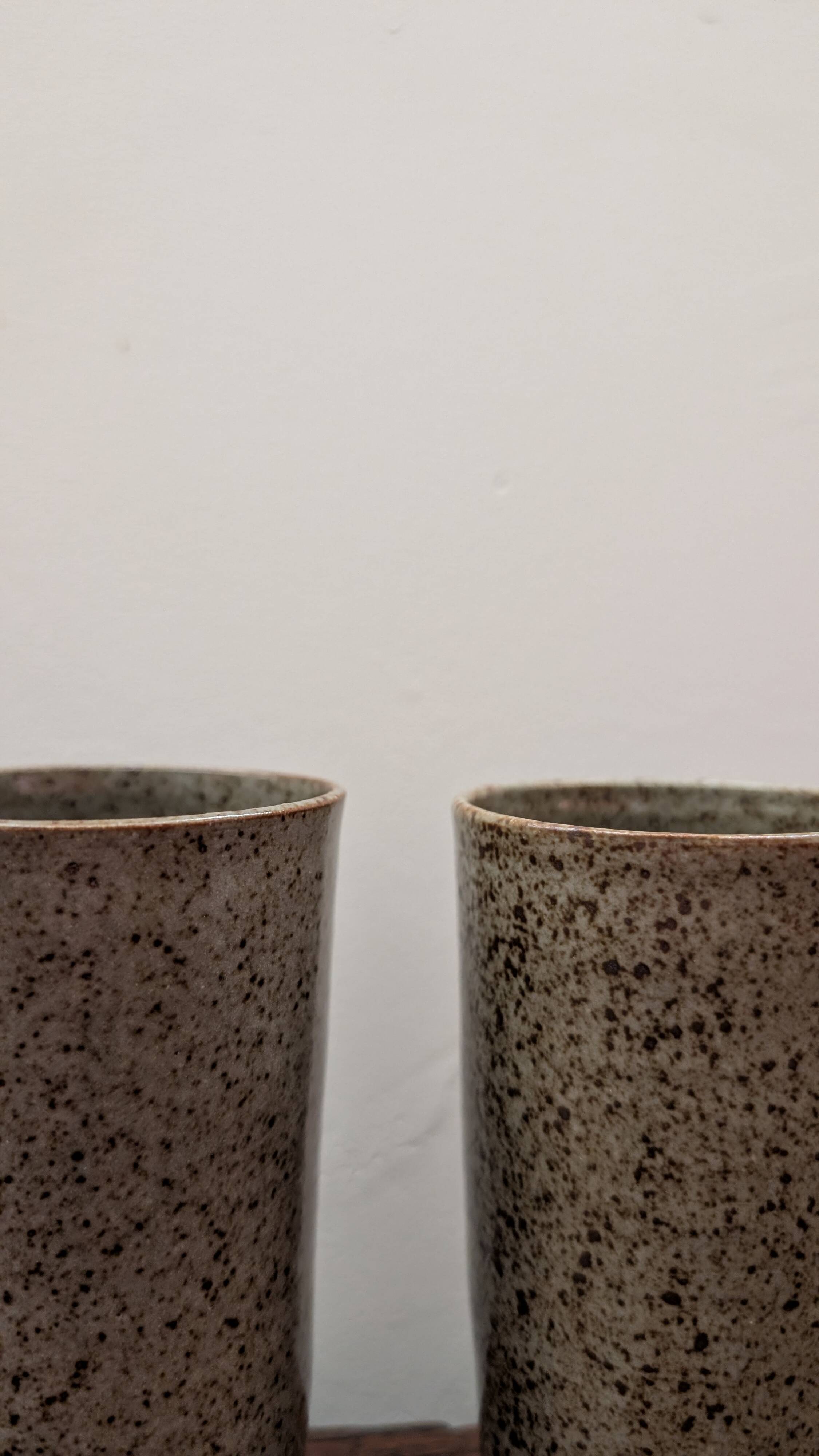 Set of 4 speckled ceramic mazagrans.