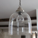 Glass bell hanging lamp