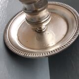 Small silver metal candle holder