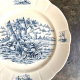 Longchamp round dish in blue iron clay, “Burgundy” service