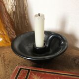 Black porcelain candle holder
