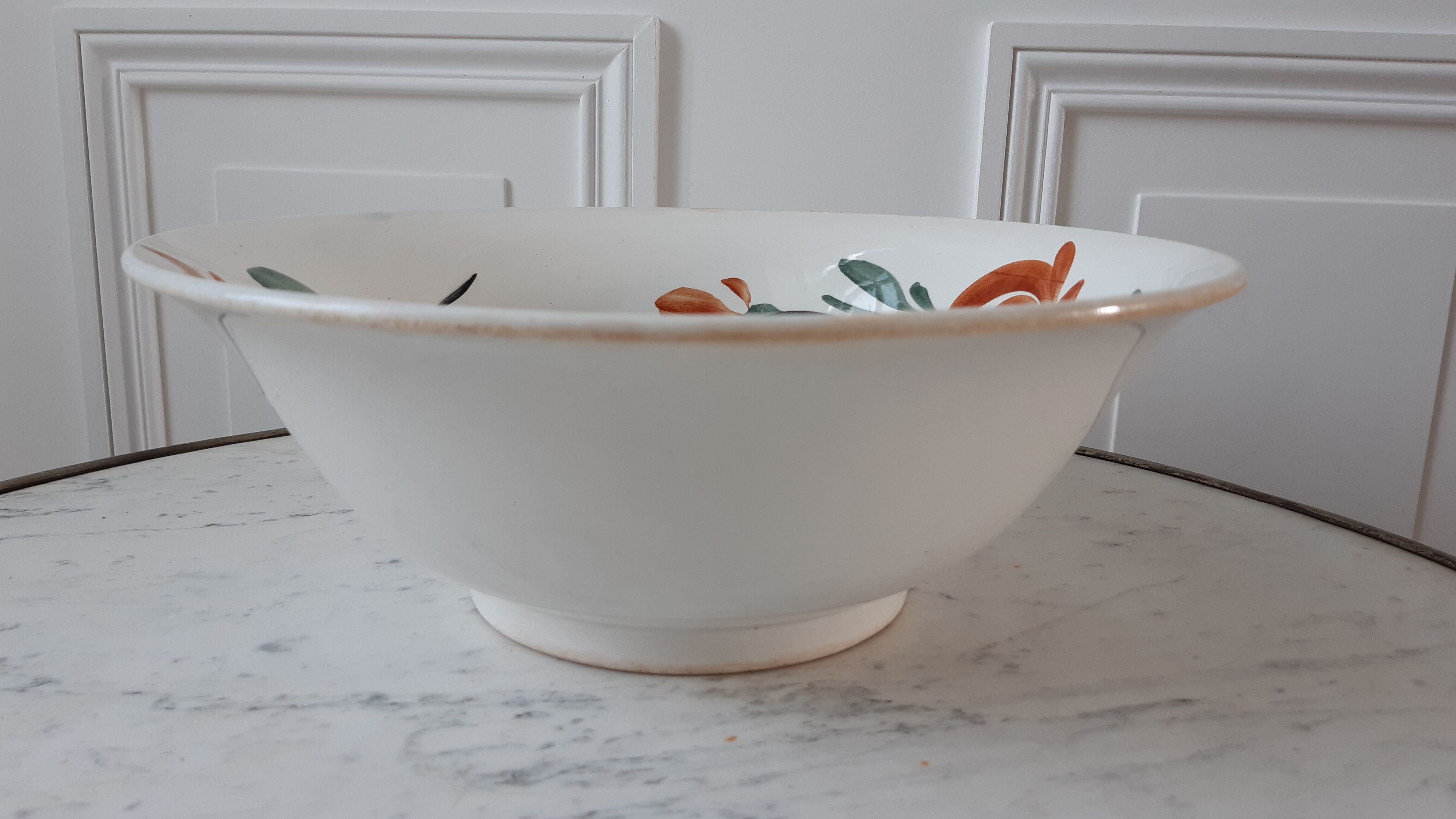 Salad bowl earthenware new Givors years 30-40