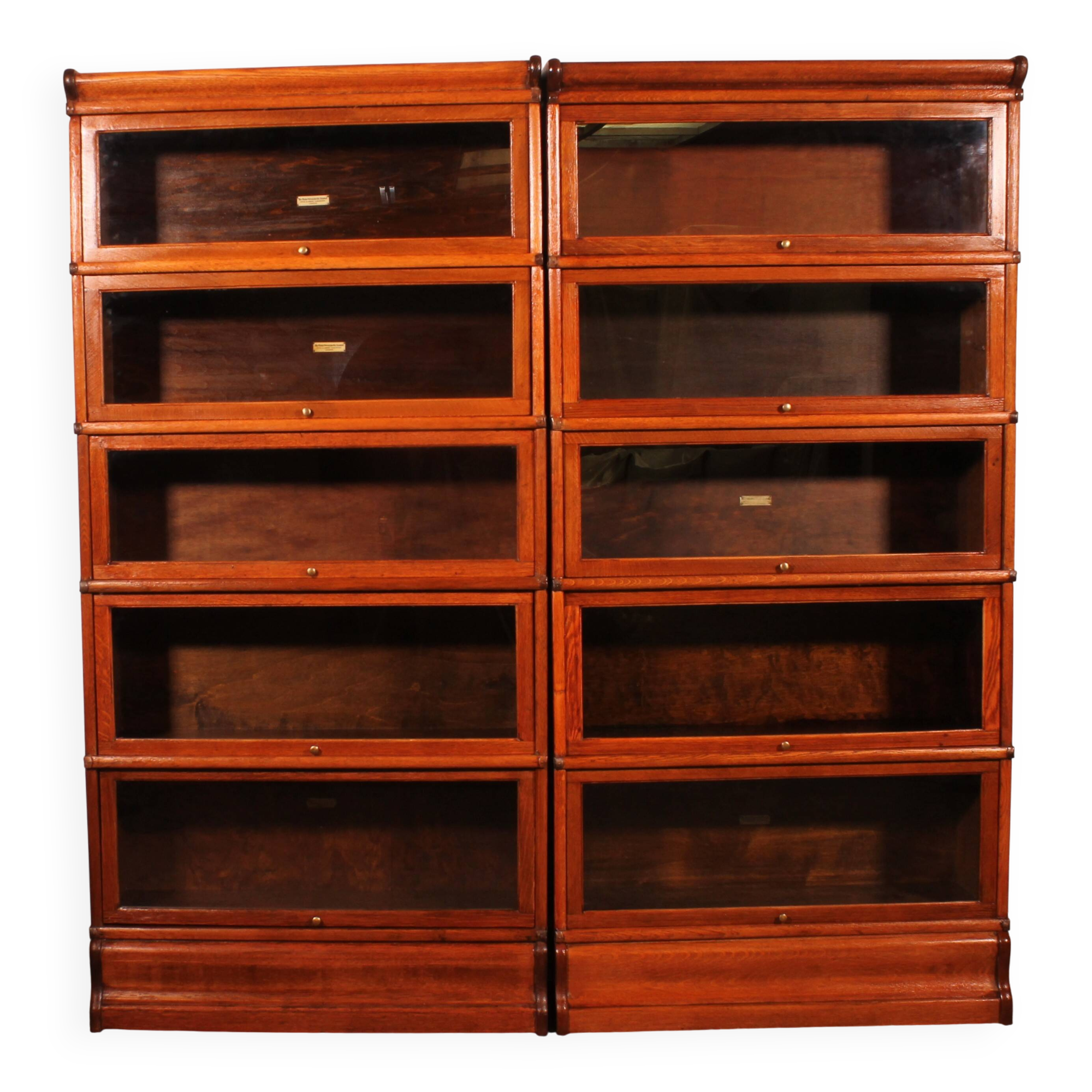 paire de bibliothèque Globe Wernicke en chêne circa 1900