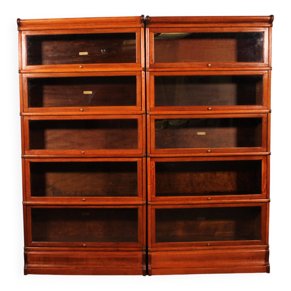 paire de bibliothèque Globe Wernicke en chêne circa 1900