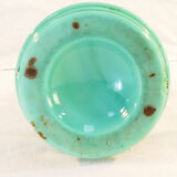 Ancient lampe a petrole in green opaline