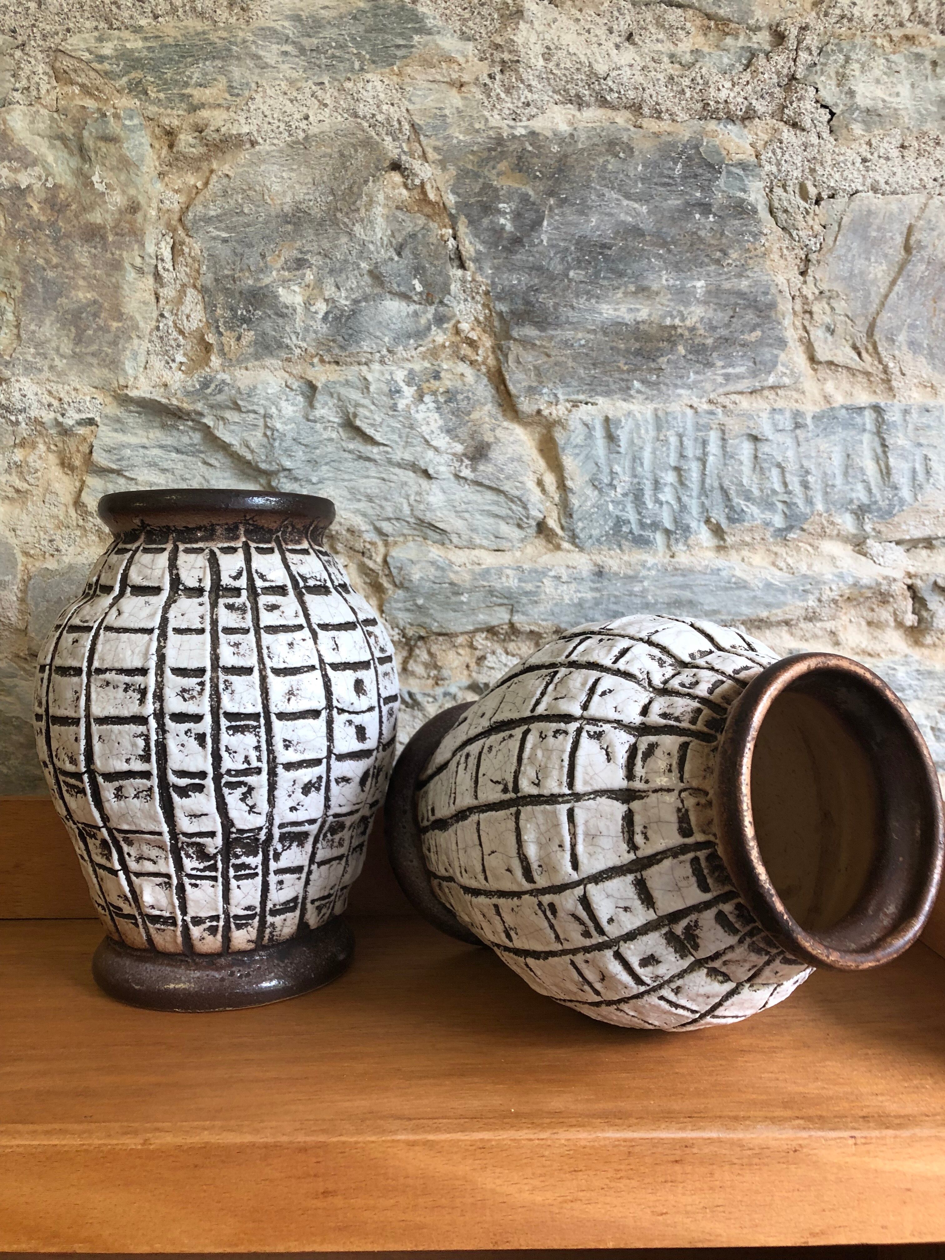 Ceramic vase duo by Louis Dage