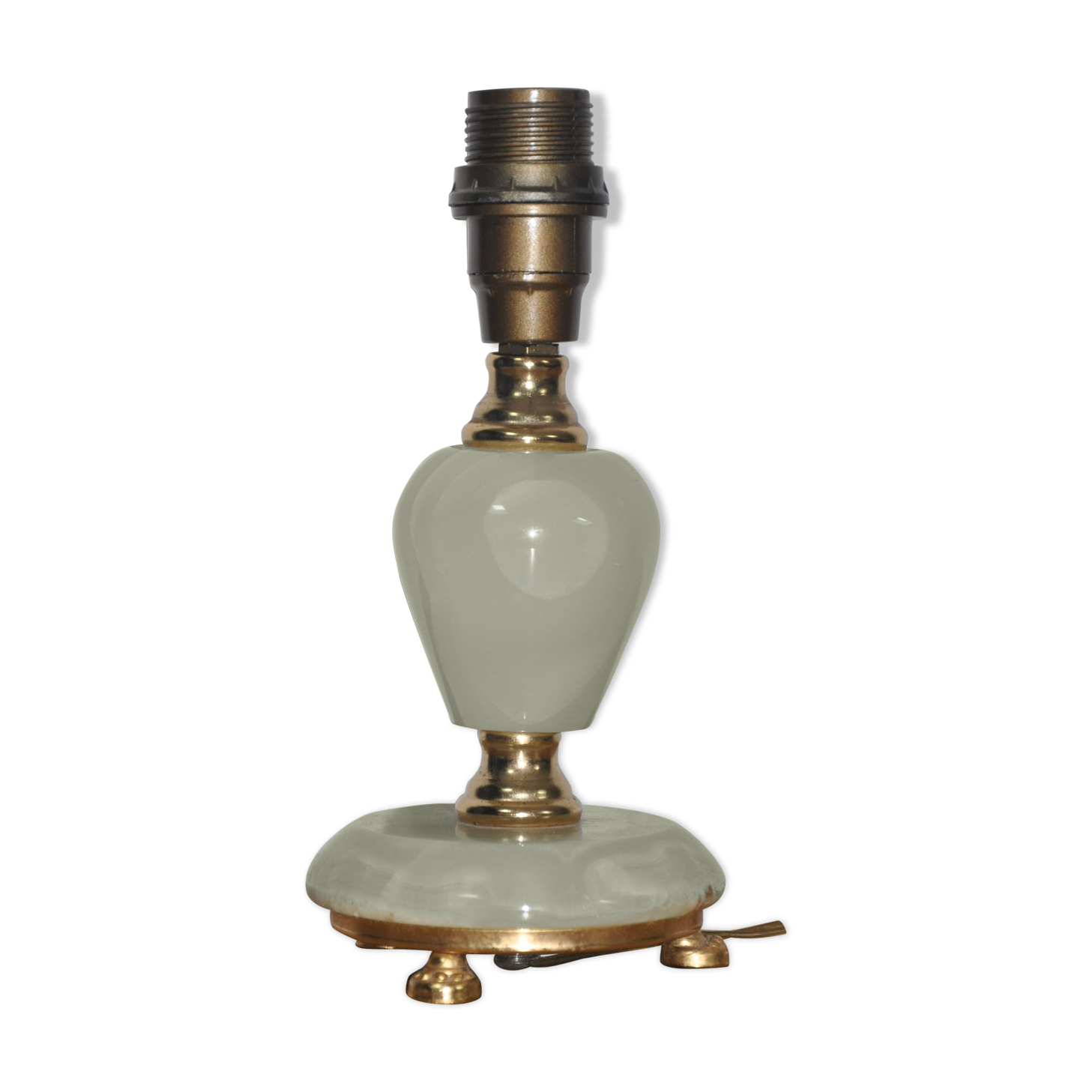 Lamp base in onyx and brass 60s