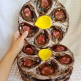 Set de 4 assiettes à huîtres en céramique Vallauris plats de service