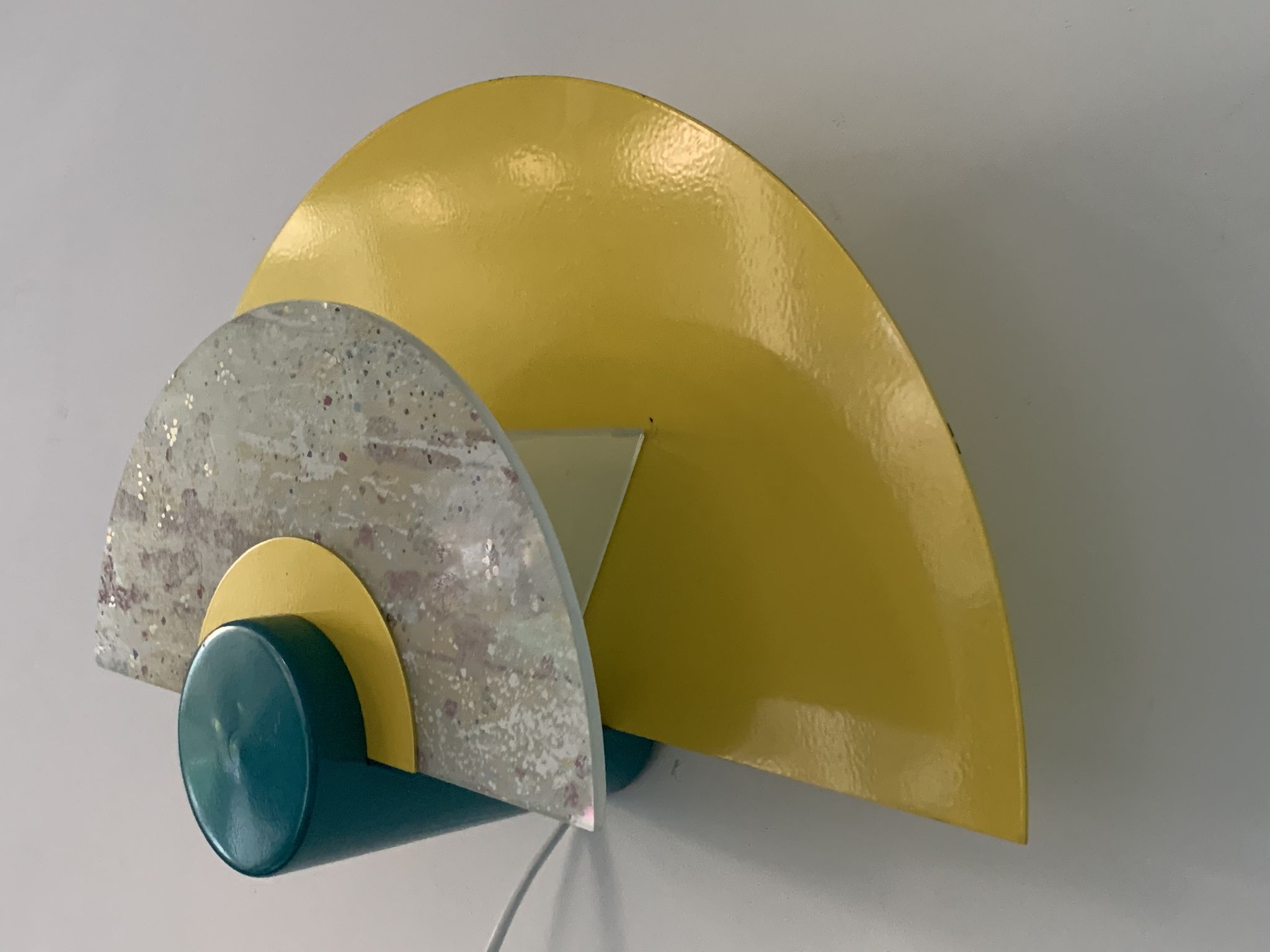 Colorful metal and glass wall light  Arlus 1980