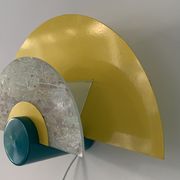 Colorful metal and glass wall light  Arlus 1980
