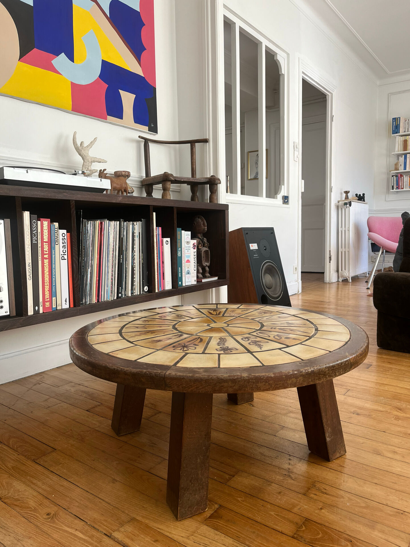 Table basse herbiers vintage
