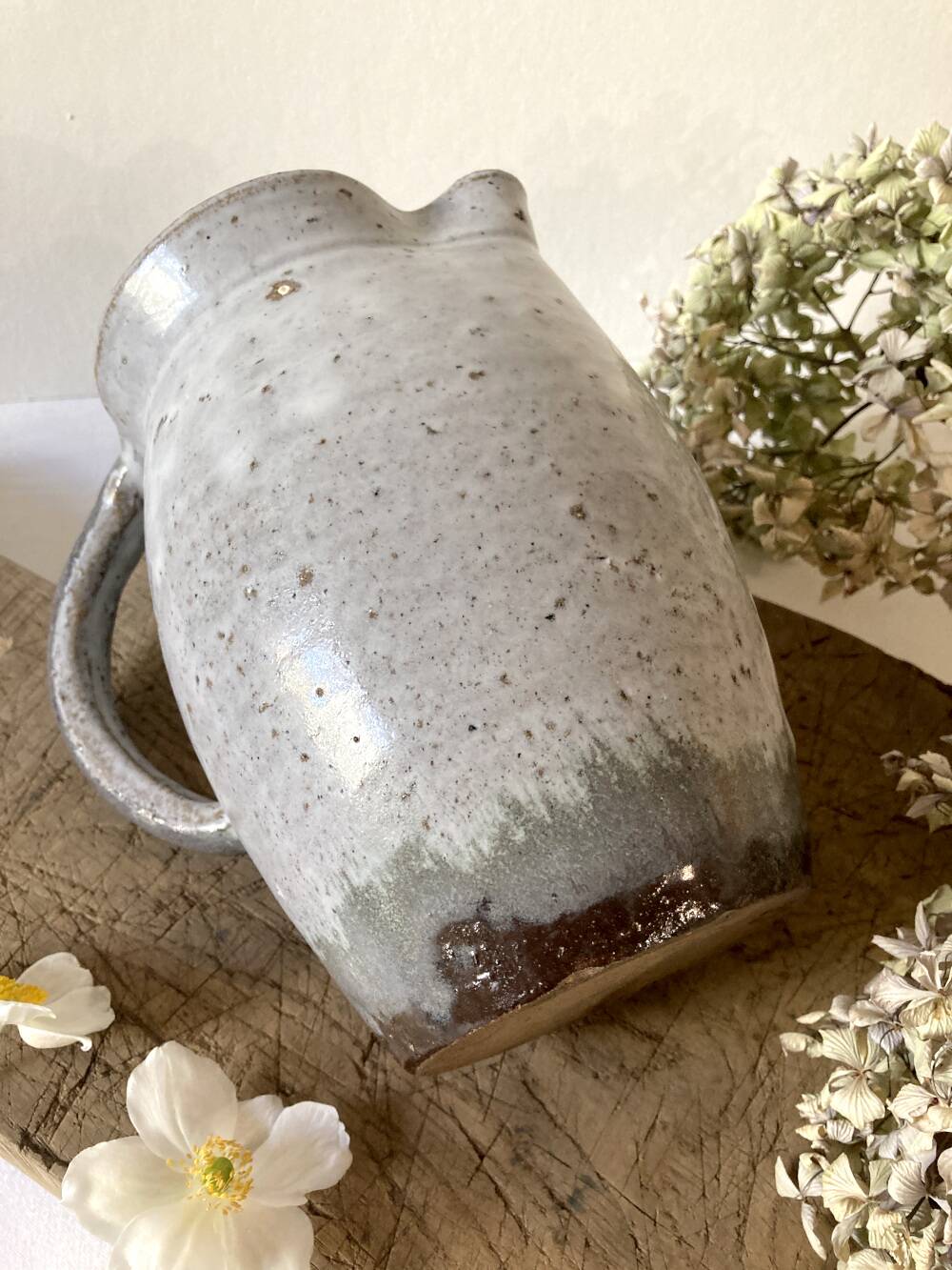 Light blue-grey glazed stoneware jug/pitcher