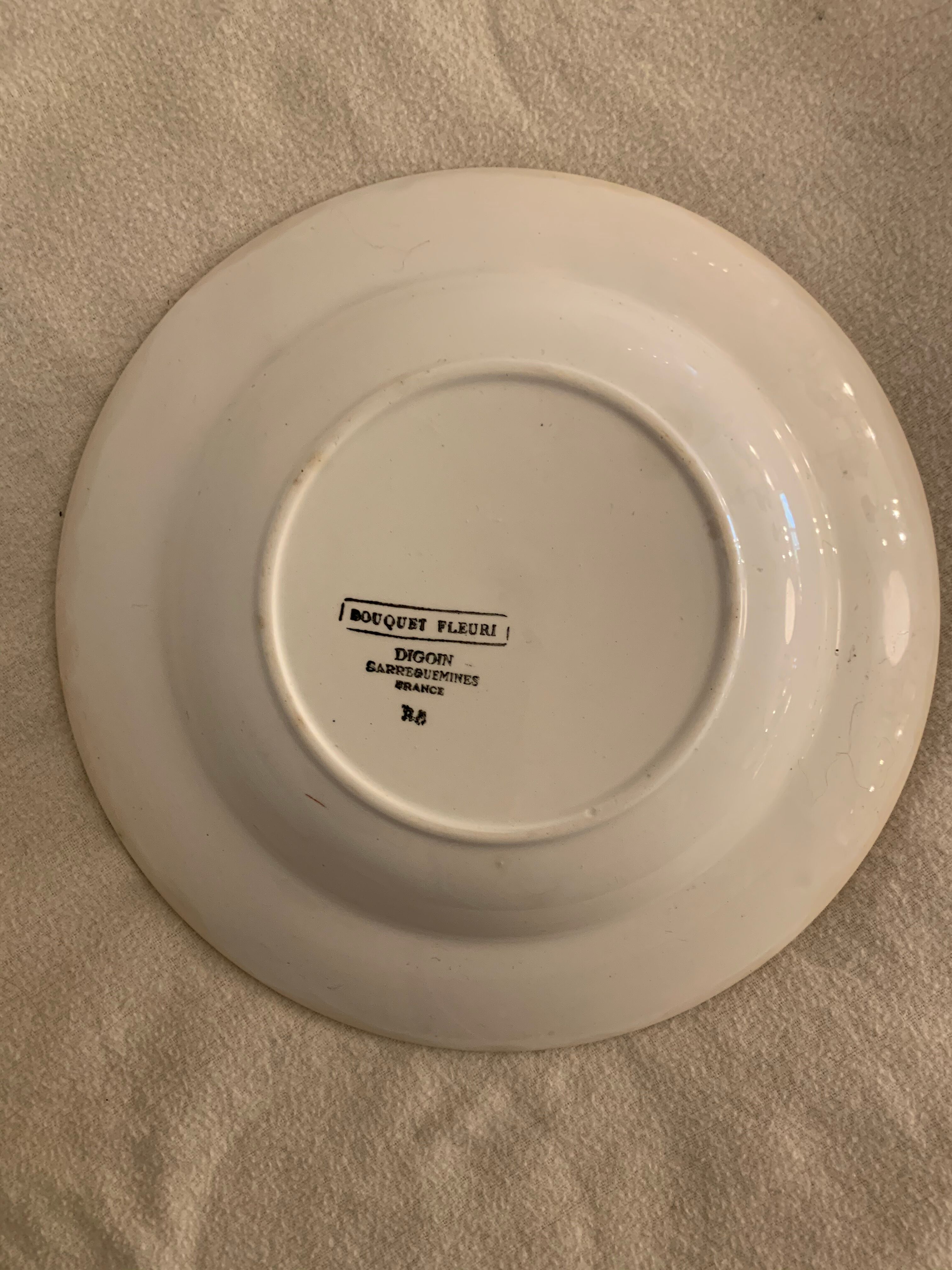 Set of 8 hollow plates made of ancient red earthenware Digoin Sarreguemines