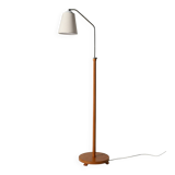 Lampadaire scandinave de style Mid-Century en chêne et métal