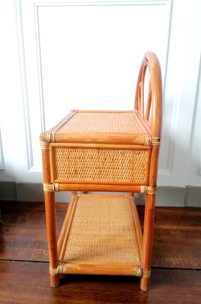Rattan bedside table 1960