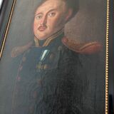 Antique original oil painting of an officer, large gentleman portrait painting