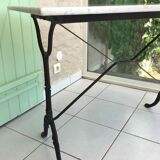 Marble and cast iron bistro table