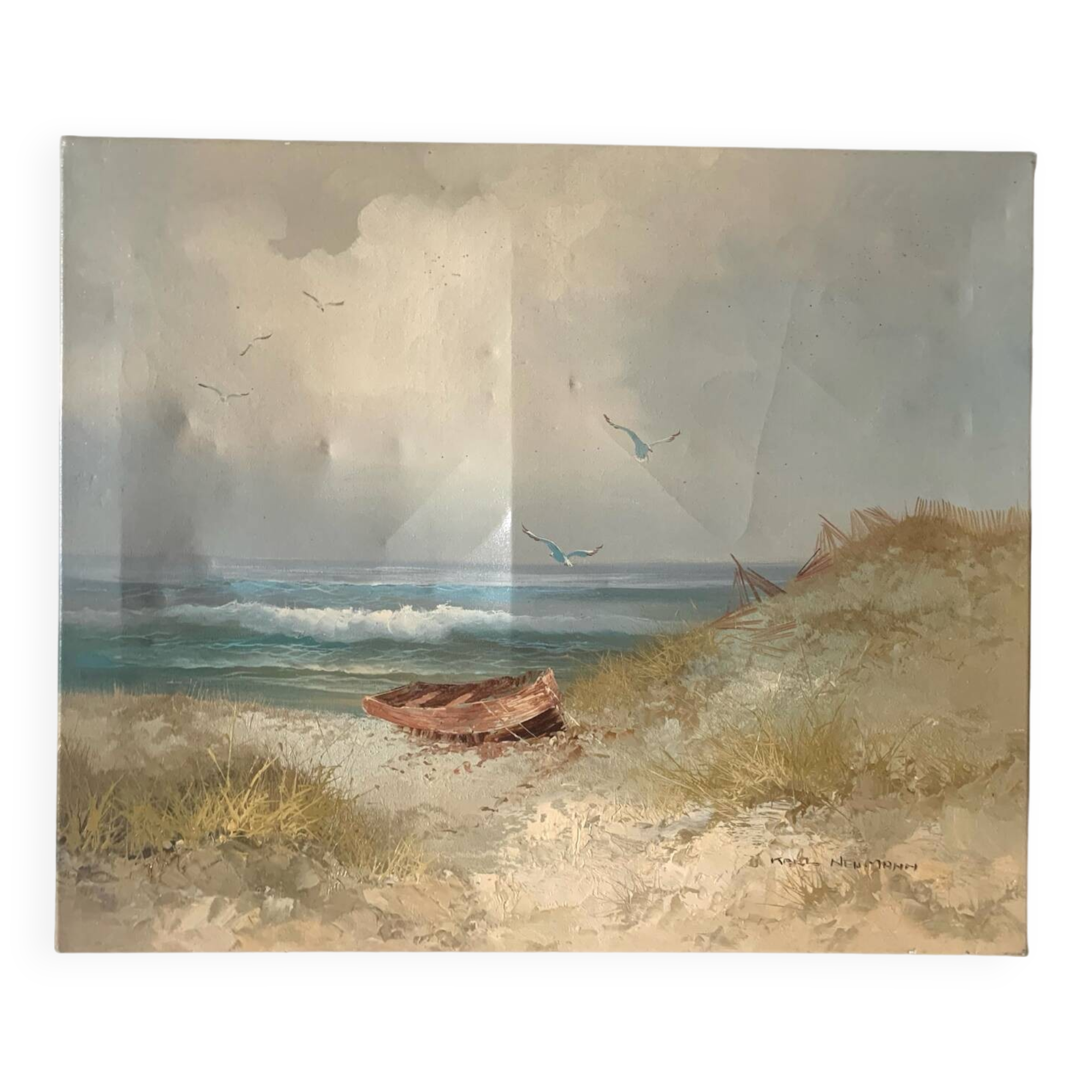 Oil painting on canvas signed Karl Newman