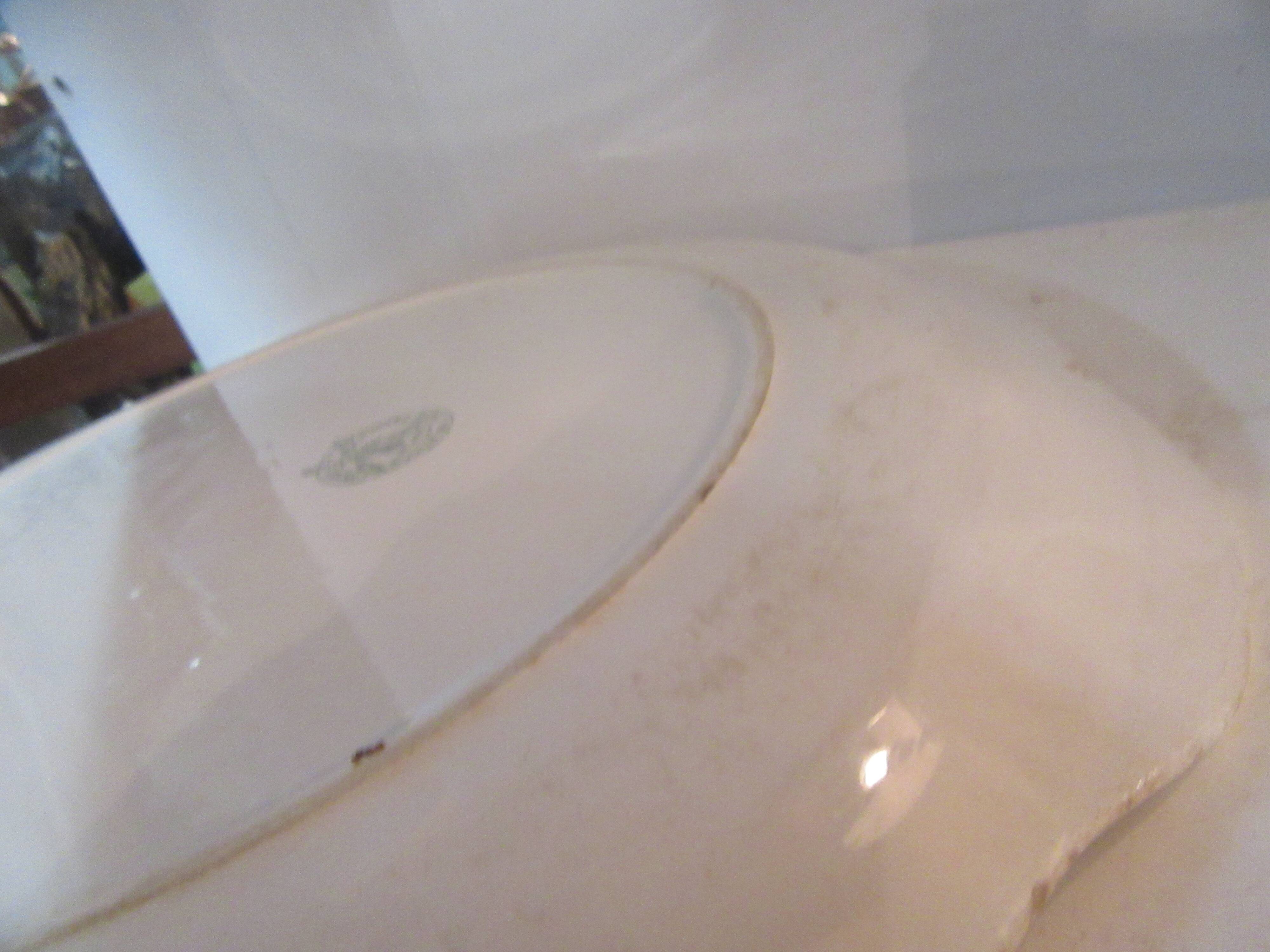 Vintage orange and green ceramic pie dish orchies moulin au loups