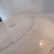 Vintage orange and green ceramic pie dish orchies moulin au loups