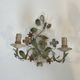 Pair of Wall Lights with Floral Basket in Painted Sheet Metal. Italian Work. Circa 19.