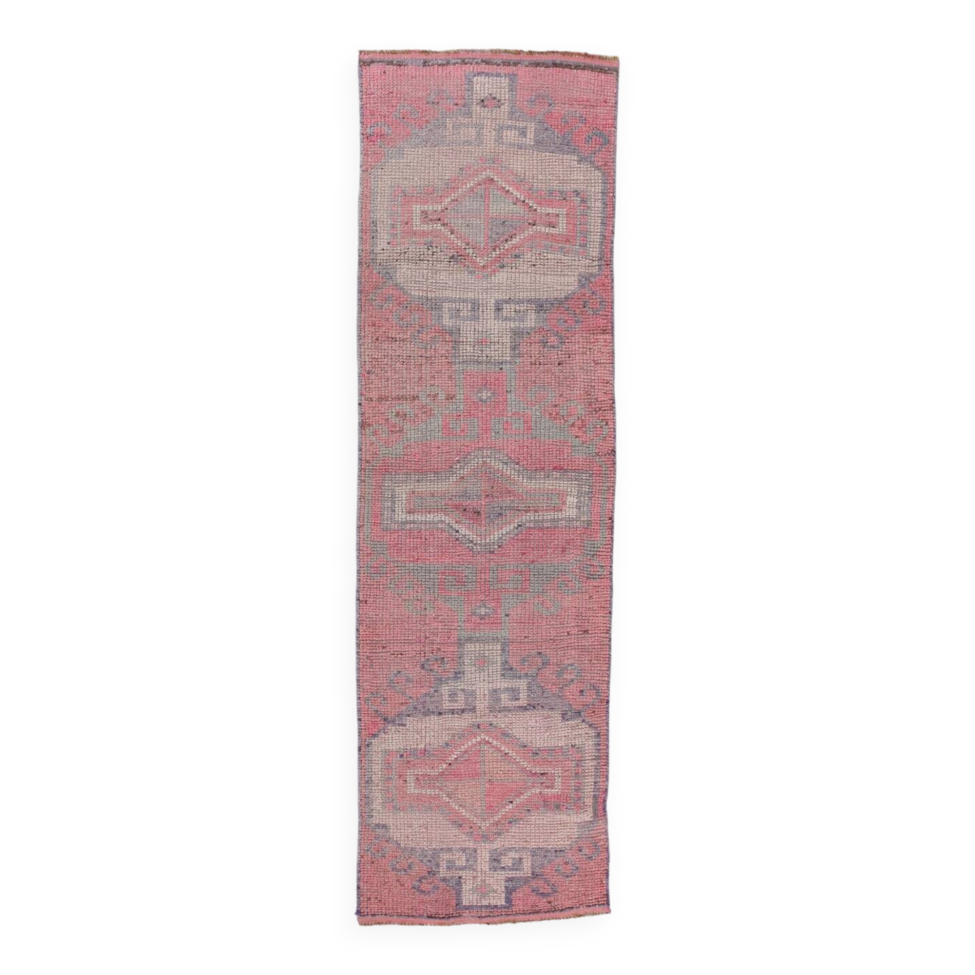 3x10 Soft Pastel Pink Vintage Runner Rug, 87x300Cm