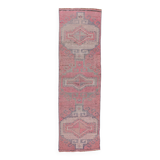 3x10 Soft Pastel Pink Vintage Runner Rug, 87x300Cm