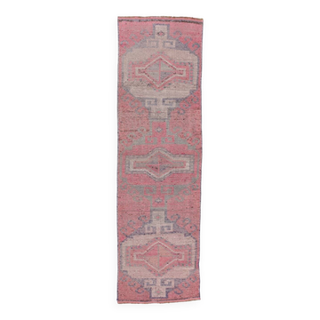 3x10 Soft Pastel Pink Vintage Runner Rug, 87x300Cm