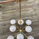 Lustre doré 8 globes vintage 1970
