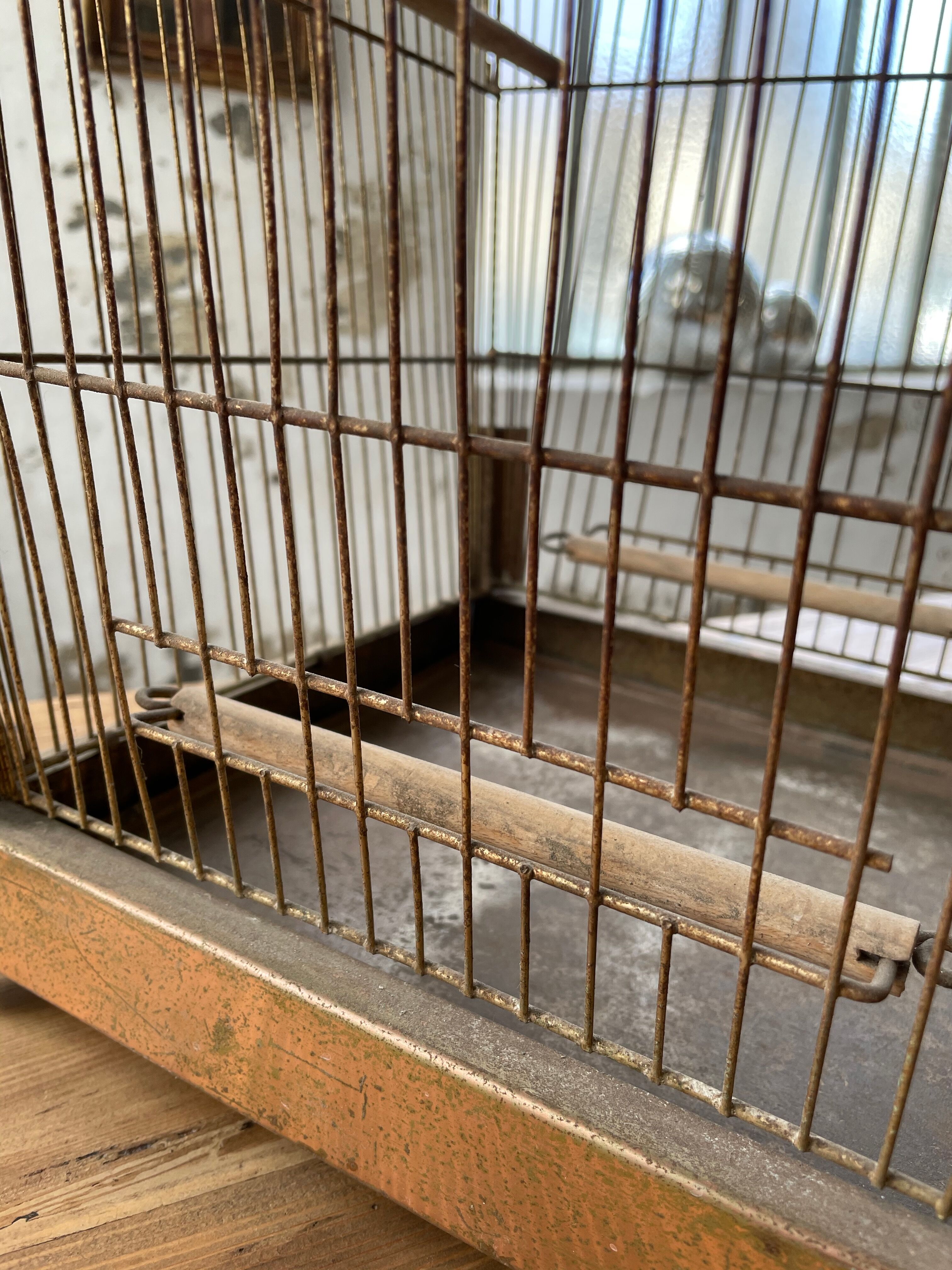 Vintage gold metal cage