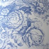 Vintage toile de Jouy lampshade, blue flowers