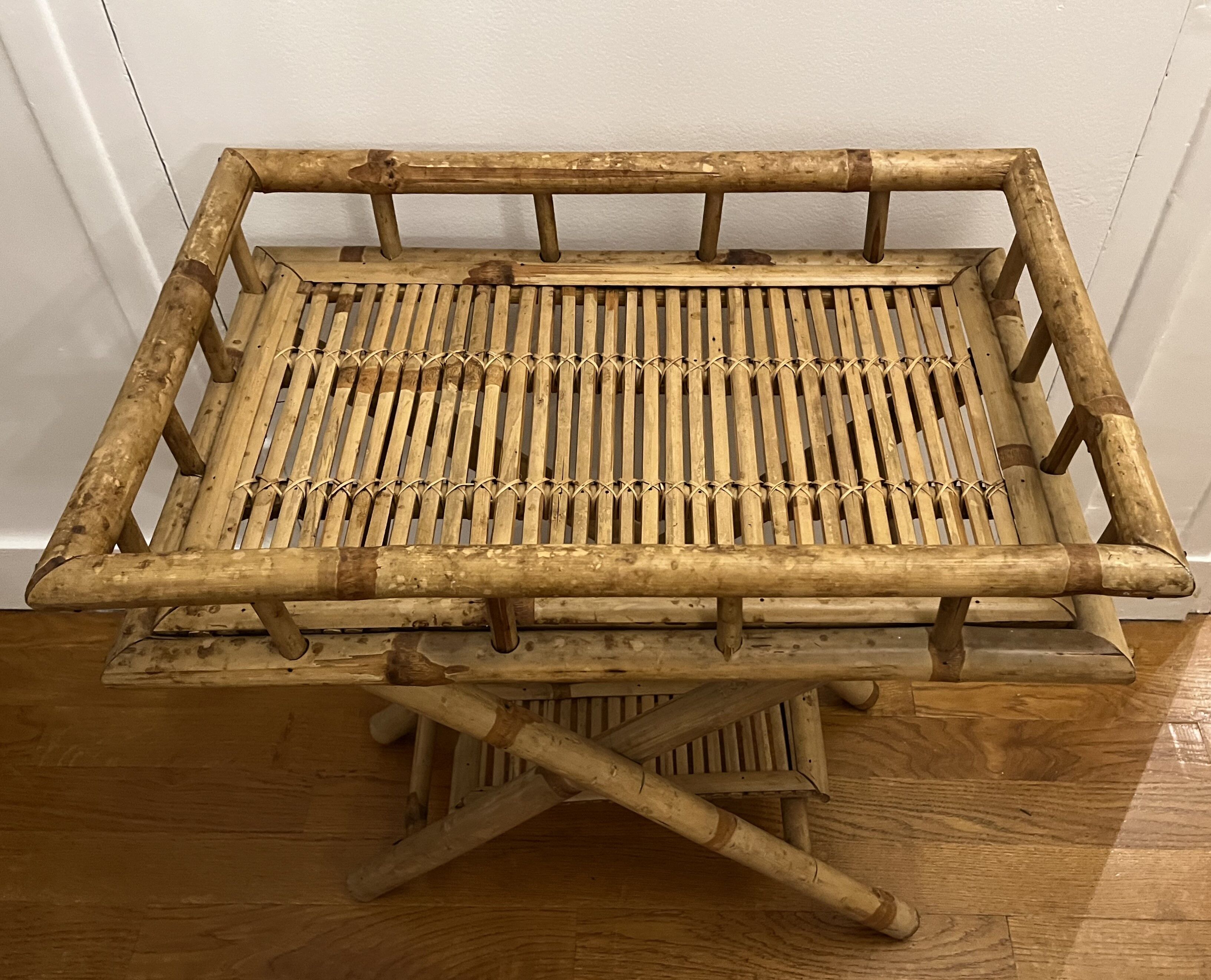 Rattan service table