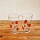 Lot de 2 grands verres vintage Arcoroc décor fraises
