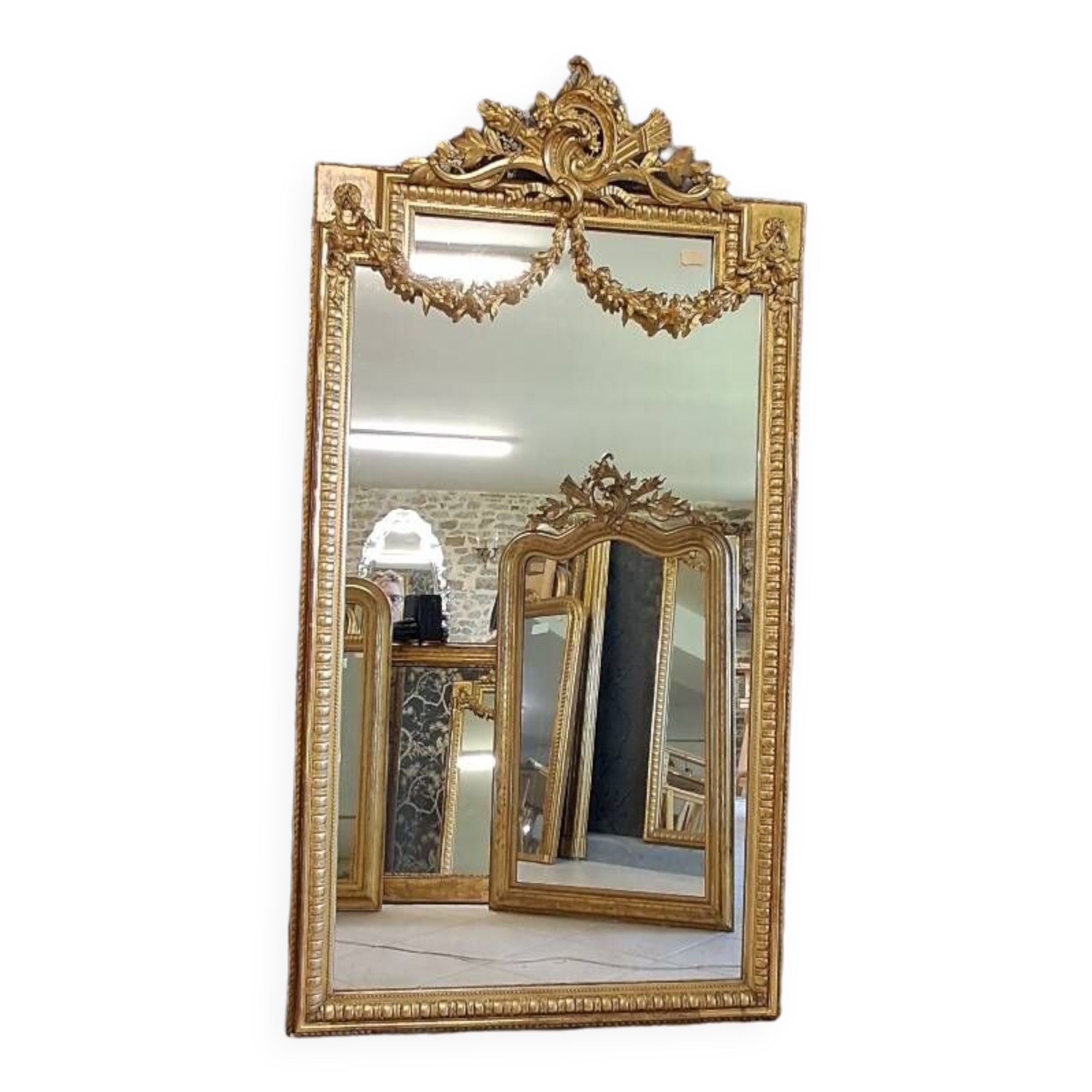 19th century mirror 175 x 92