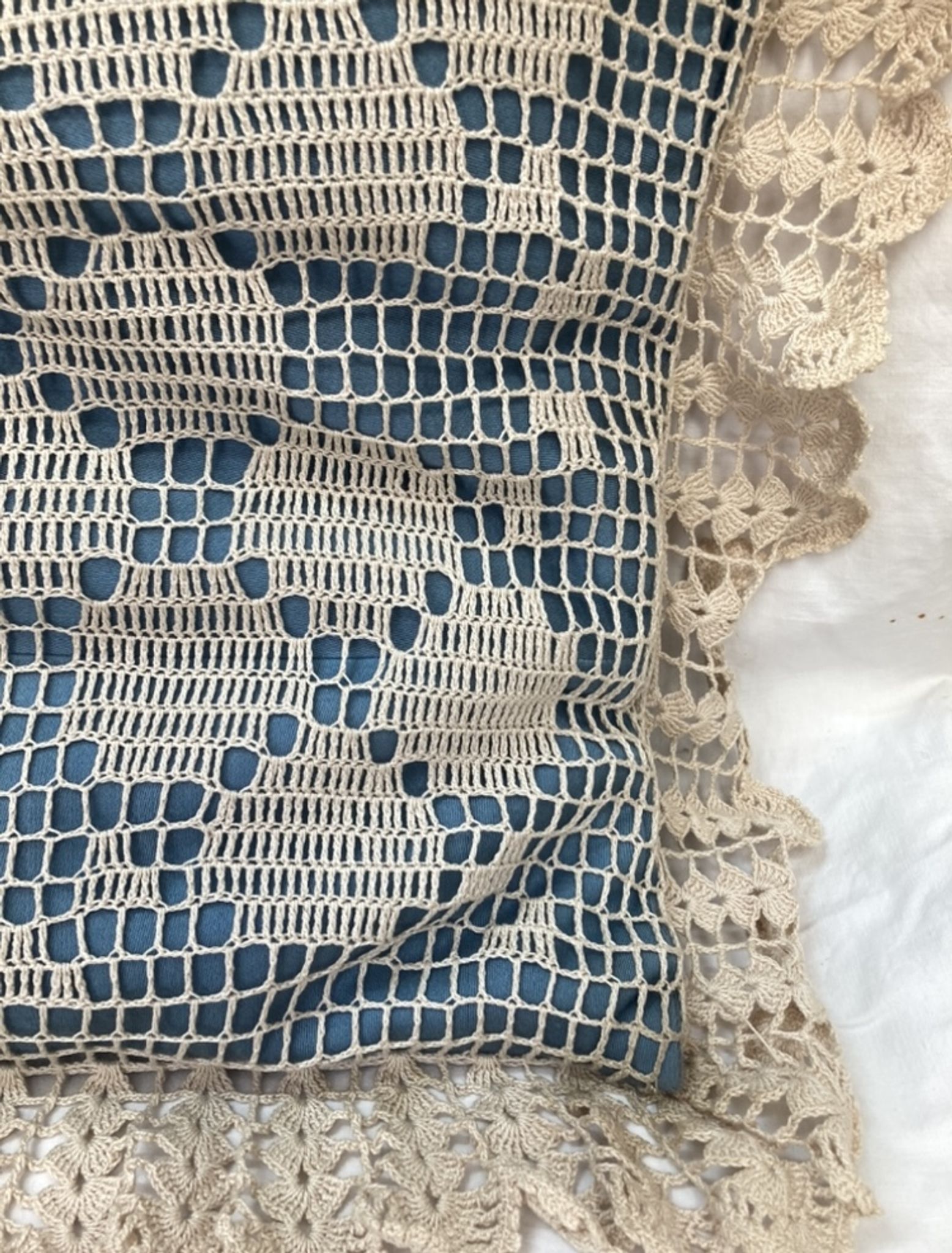 Vintage crochet cushion, from 1970