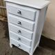 beau chifonnier 5 tiroirs blanc en bois