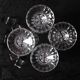 Set of 4 Vintage Pressed Glass Champagne Flutes, Clear Italian Stemware