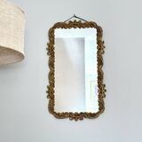 Rectangular vintage wall mirror with bronze frame, bronze mirror