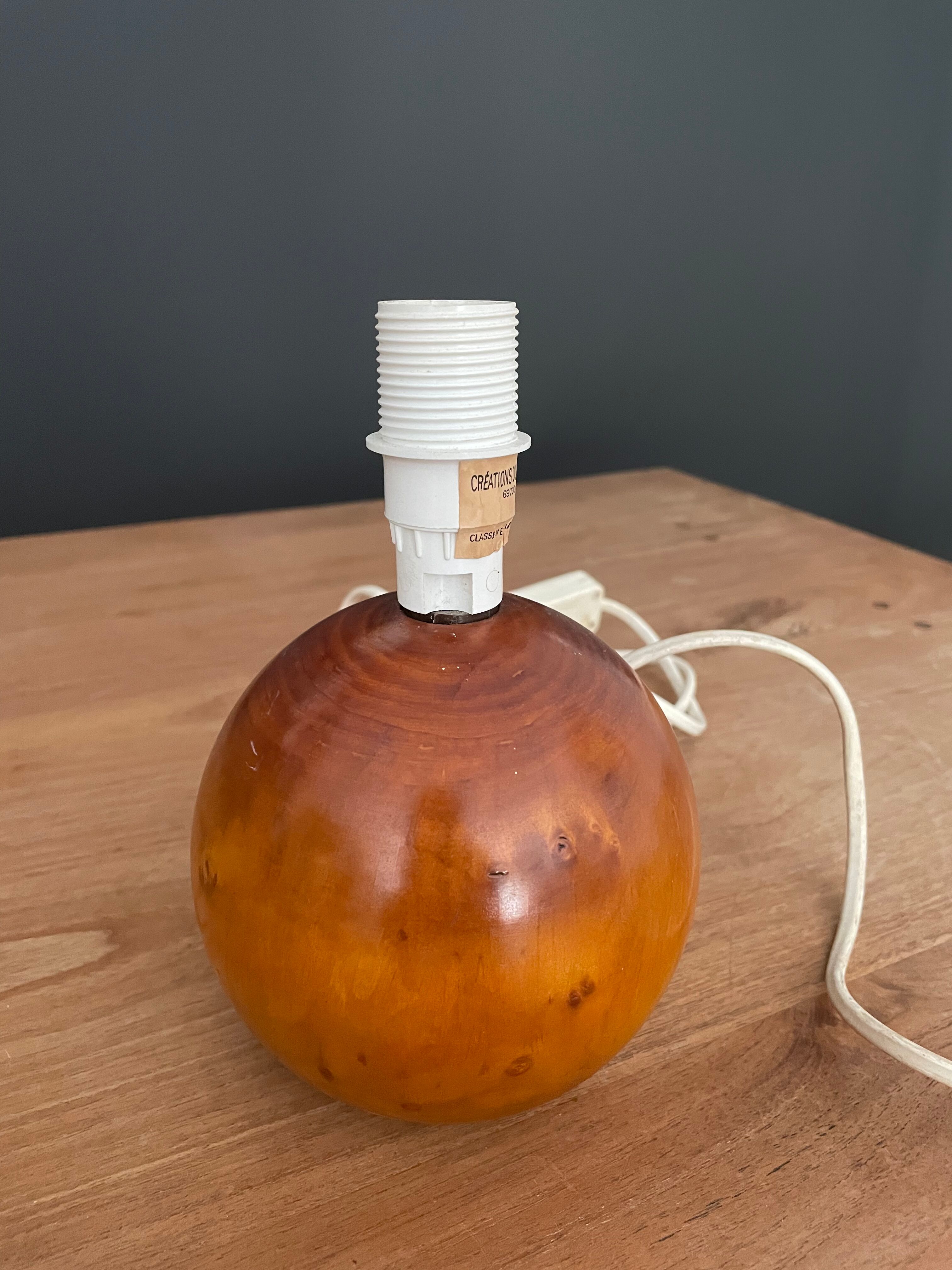 Turned wooden table lamp