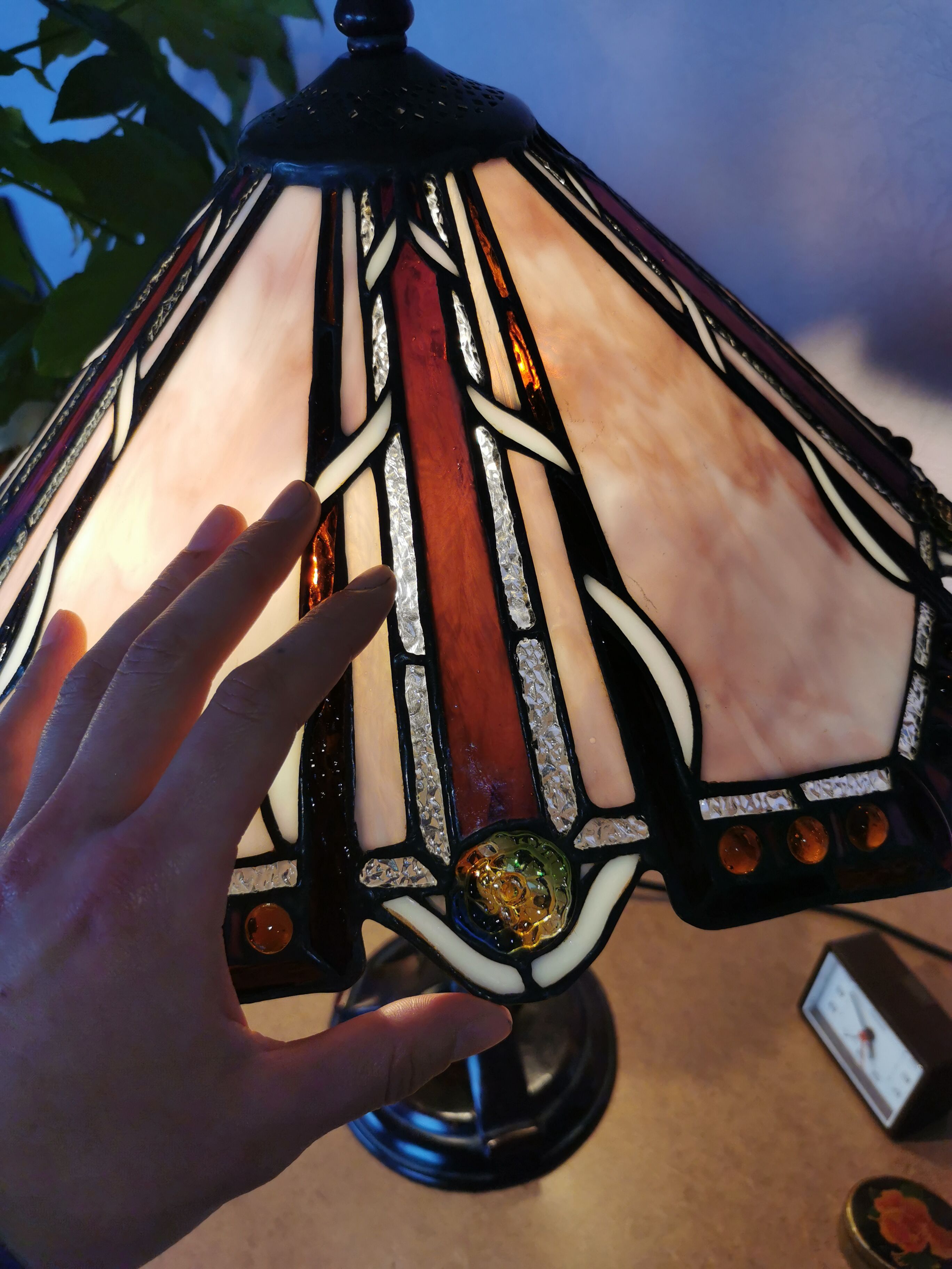 Tiffany style lamp, stained glass, art nouveau