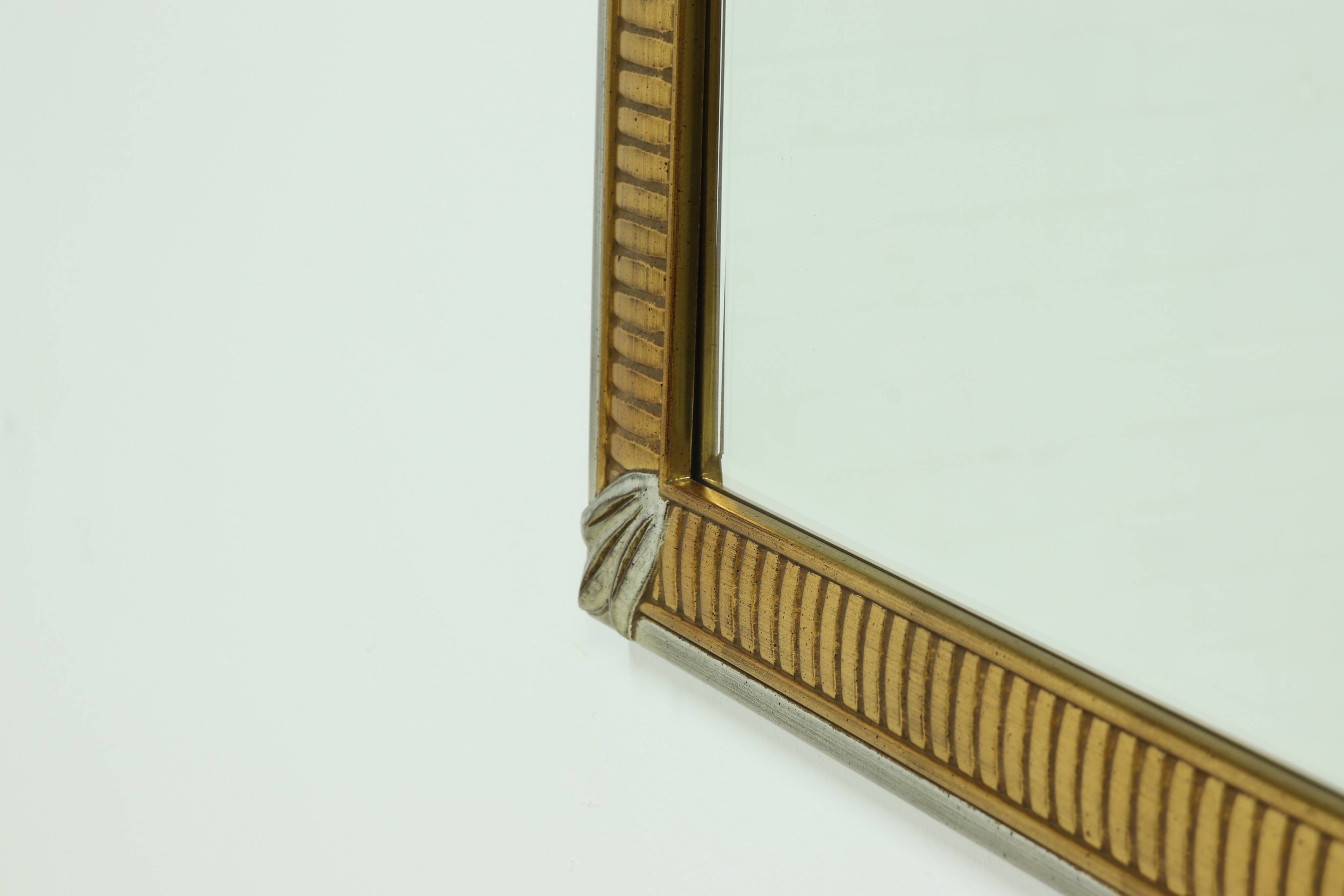 Large Decorative Gold Plated Mirror by Deknudt Belgium 1980s