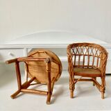 Vintage rattan furniture for doll