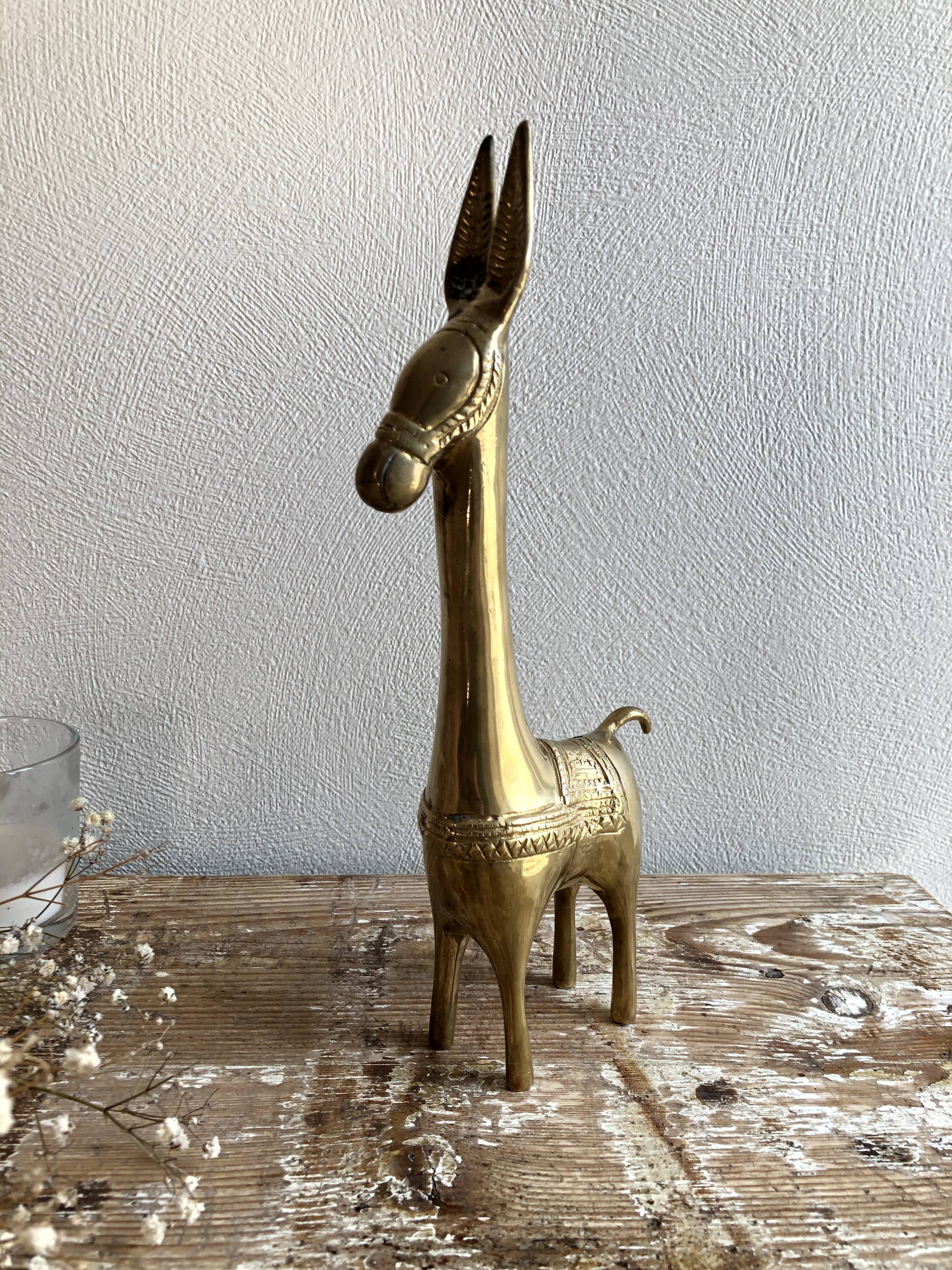 Brass donkey figurine