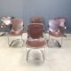 Vintage leather and chrome dining chairs by Cidue, 1970s