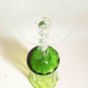 Emerald green chalice Empoli 70s Height 32 cm