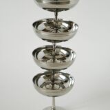 Set of 6 stainless steel bowls with fine feet, Made in France, Design, 1970