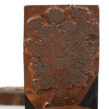Grande plaque d'imprimante antique gravure bloc d'impression floral cuivre bois ensemble de 6