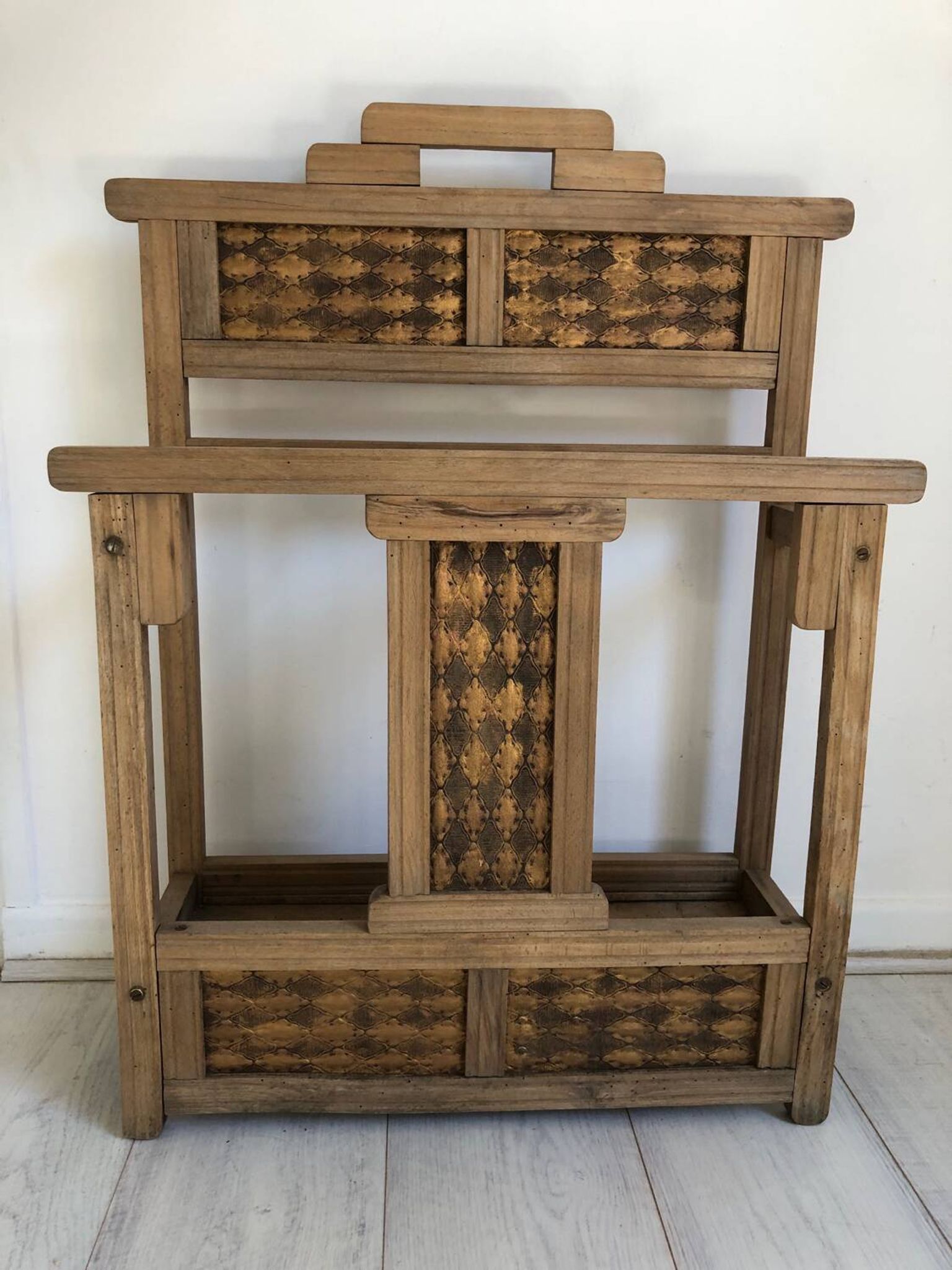 Antique wooden umbrella stand