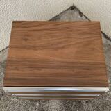 Vintage rosewood chest of drawers aluminum and chrome 1960