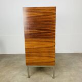 Rosewood and glass chest of drawers, 1960s, Scandinavian storage furniture.